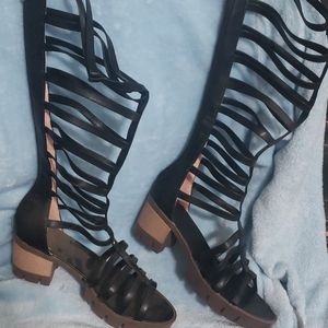 Free Black strappy gladiator sandals